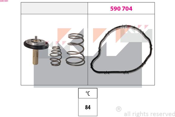 KW 580 841 - Termostats, Dzesēšanas šķidrums autodraugiem.lv