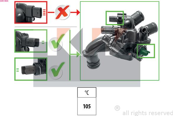KW 580 866 - Termostats, Dzesēšanas šķidrums autodraugiem.lv