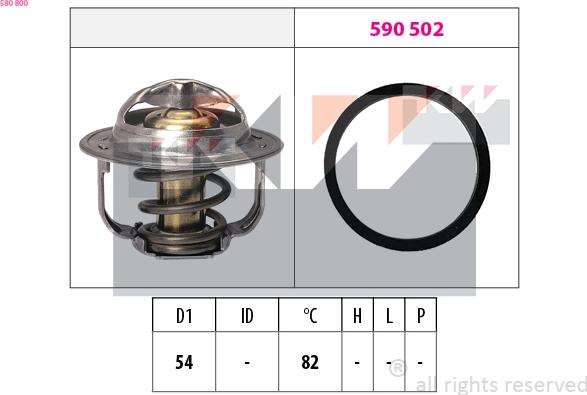 KW 580 800 - Termostats, Dzesēšanas šķidrums autodraugiem.lv