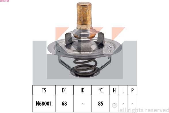 KW 580 310S - Termostats, Dzesēšanas šķidrums autodraugiem.lv