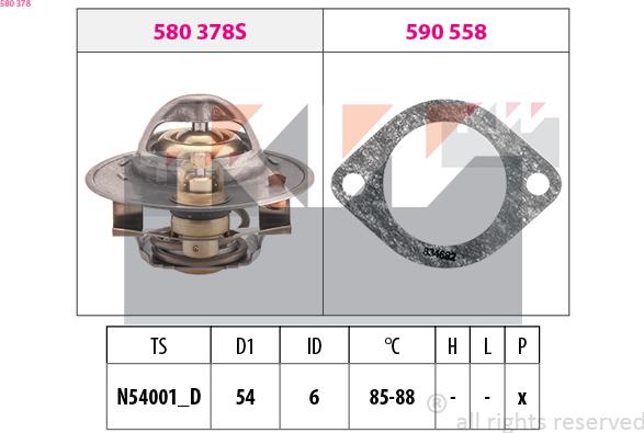 KW 580 378 - Termostats, Dzesēšanas šķidrums autodraugiem.lv