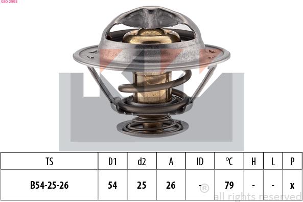 KW 580 299S - Termostats, Dzesēšanas šķidrums autodraugiem.lv