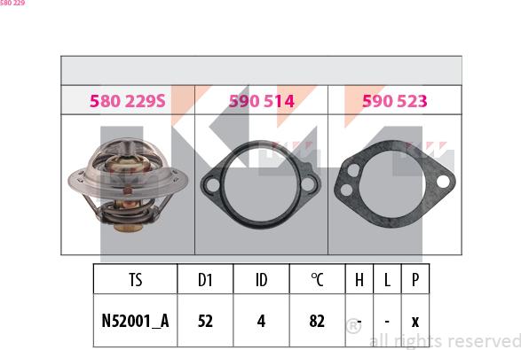 KW 580 229 - Termostats, Dzesēšanas šķidrums autodraugiem.lv