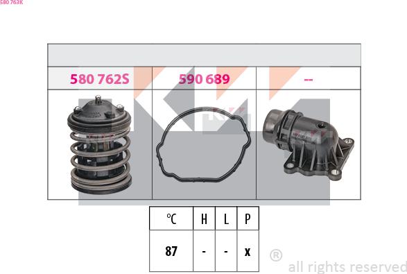 KW 580 763K - Termostats, Dzesēšanas šķidrums autodraugiem.lv