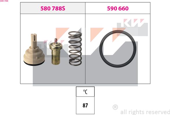 KW 580 788 - Termostats, Dzesēšanas šķidrums autodraugiem.lv