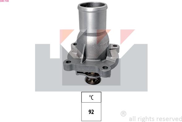 KW 580 738 - Termostats, Dzesēšanas šķidrums autodraugiem.lv