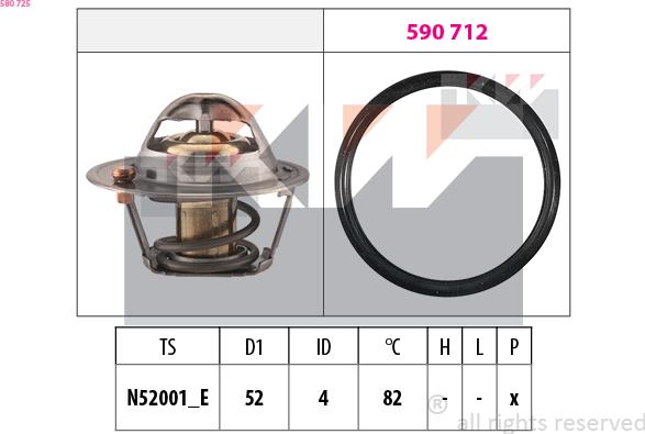 KW 580 725 - Termostats, Dzesēšanas šķidrums autodraugiem.lv