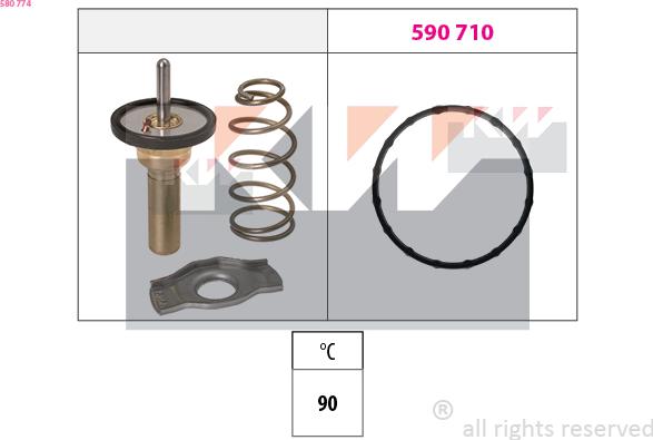 KW 580 774 - Termostats, Dzesēšanas šķidrums autodraugiem.lv