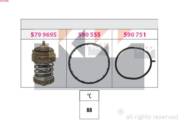 KW 579 988 - Termostats, Dzesēšanas šķidrums autodraugiem.lv