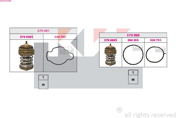 KW 579 931KK - Termostats, Dzesēšanas šķidrums autodraugiem.lv