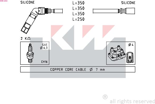 KW 358 232 - Augstsprieguma vadu komplekts autodraugiem.lv