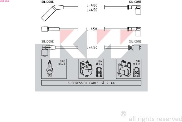 KW 360 634 - Augstsprieguma vadu komplekts autodraugiem.lv