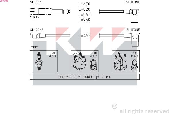 KW 360 300 - Augstsprieguma vadu komplekts autodraugiem.lv