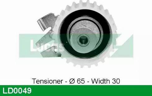 Lucas Engine Drive LD0049 - Spriegotājrullītis, Gāzu sadales mehānisma piedziņas siksna autodraugiem.lv