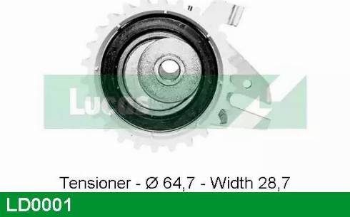 Lucas Engine Drive LD0001 - Spriegotājrullītis, Gāzu sadales mehānisma piedziņas siksna autodraugiem.lv