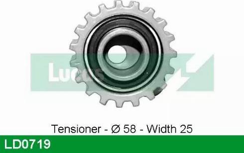 Lucas Engine Drive LD0719 - Spriegotājrullītis, Gāzu sadales mehānisma piedziņas siksna autodraugiem.lv