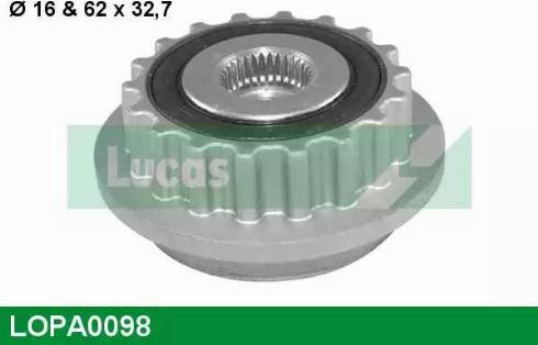 Lucas Engine Drive LOPA0098 - Piedziņas skriemelis, Ģenerators autodraugiem.lv