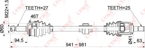 LYNXauto CD-1053A - Piedziņas vārpsta autodraugiem.lv