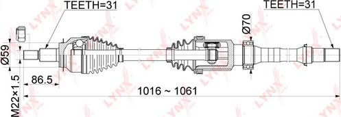 LYNXauto CD-1075 - Piedziņas vārpsta autodraugiem.lv