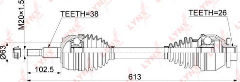 LYNXauto CD-1163 - Piedziņas vārpsta autodraugiem.lv