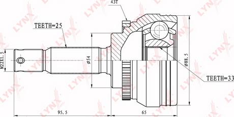 LYNXauto CO-5514A - Šarnīru komplekts, Piedziņas vārpsta autodraugiem.lv