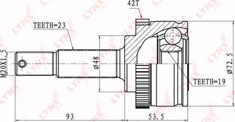 LYNXauto CO-5773A - Šarnīru komplekts, Piedziņas vārpsta autodraugiem.lv