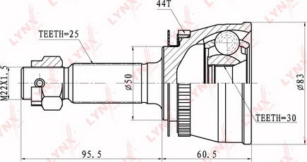 LYNXauto CO-3628A - Šarnīru komplekts, Piedziņas vārpsta autodraugiem.lv