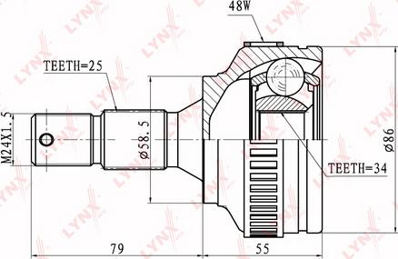 LYNXauto CO-2239A - Šarnīru komplekts, Piedziņas vārpsta autodraugiem.lv