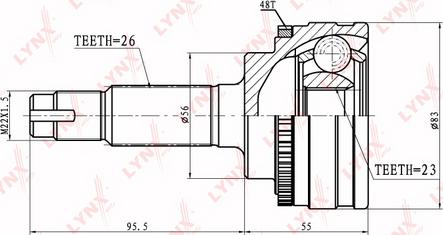 LYNXauto CO-7521A - Šarnīru komplekts, Piedziņas vārpsta autodraugiem.lv