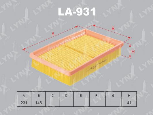 LYNXauto LA-931 - Gaisa filtrs autodraugiem.lv