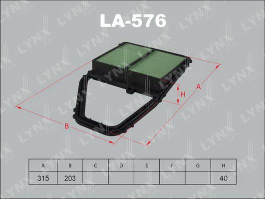 LYNXauto LA-576 - Gaisa filtrs autodraugiem.lv