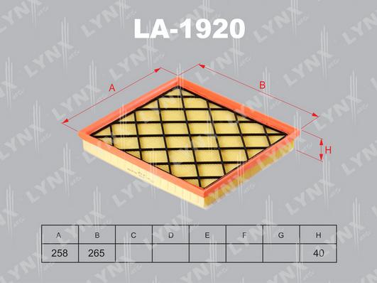 LYNXauto LA-1920 - Gaisa filtrs autodraugiem.lv