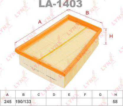 LYNXauto LA-1403 - Gaisa filtrs autodraugiem.lv