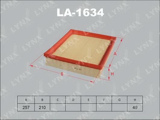 LYNXauto LA-1634 - Gaisa filtrs autodraugiem.lv