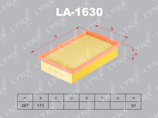 LYNXauto LA-1630 - Gaisa filtrs autodraugiem.lv