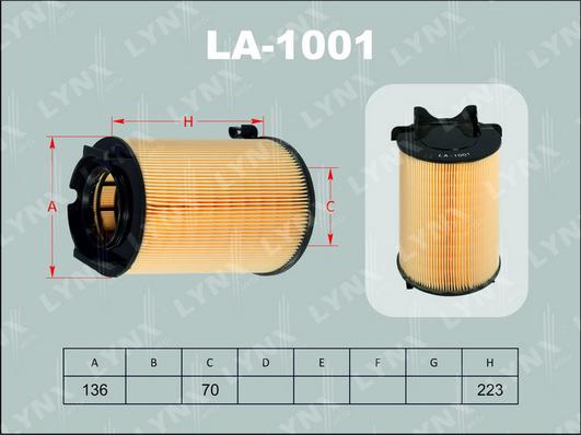 LYNXauto LA-1001 - Gaisa filtrs autodraugiem.lv