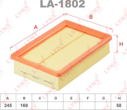 LYNXauto LA-1802 - Gaisa filtrs autodraugiem.lv
