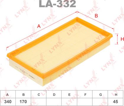 LYNXauto LA-332 - Gaisa filtrs autodraugiem.lv