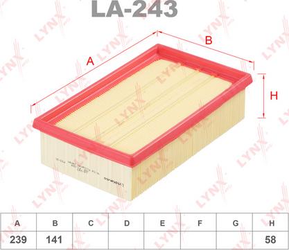 LYNXauto LA-243 - Gaisa filtrs autodraugiem.lv