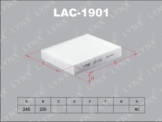 LYNXauto LAC-1901 - Filtrs, Salona telpas gaiss autodraugiem.lv