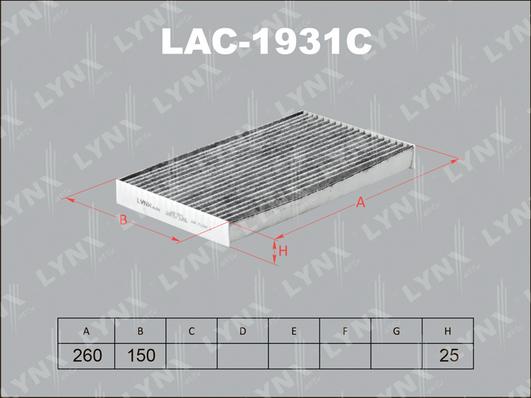 LYNXauto LAC-1931C - Filtrs, Salona telpas gaiss autodraugiem.lv