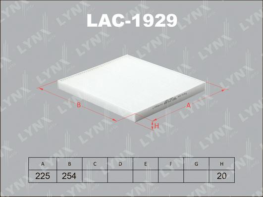 LYNXauto LAC-1929 - Filtrs, Salona telpas gaiss autodraugiem.lv