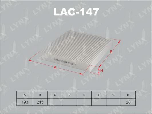 LYNXauto LAC-147 - Filtrs, Salona telpas gaiss autodraugiem.lv