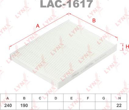 LYNXauto LAC-1617 - Filtrs, Salona telpas gaiss autodraugiem.lv