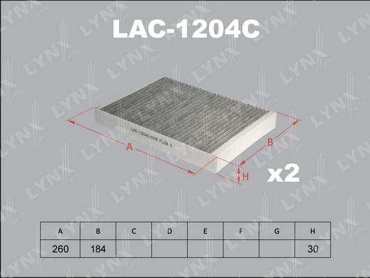 LYNXauto LAC-1204C - Filtrs, Salona telpas gaiss autodraugiem.lv