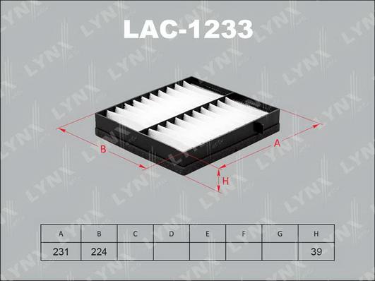 LYNXauto LAC-1233 - Filtrs, Salona telpas gaiss autodraugiem.lv