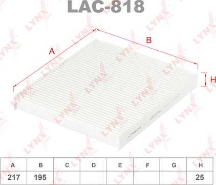 LYNXauto LAC-818 - Filtrs, Salona telpas gaiss autodraugiem.lv