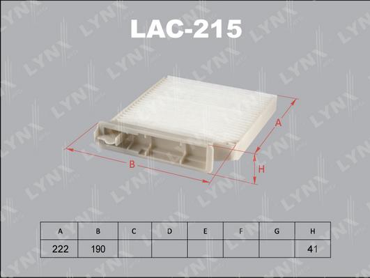 LYNXauto LAC-215 - Filtrs, Salona telpas gaiss autodraugiem.lv