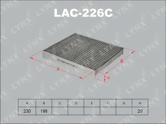 LYNXauto LAC-226C - Filtrs, Salona telpas gaiss autodraugiem.lv