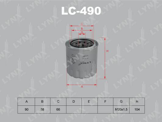 LYNXauto LC-490 - Eļļas filtrs autodraugiem.lv